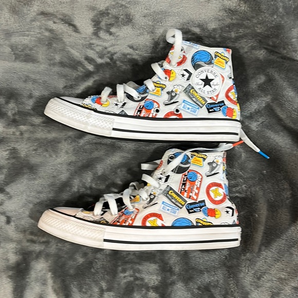 Converse All-Star Chuck Taylor " Jump Ball " Youth Sz 4.5 EUC Wht/Blk/Red - Picture 3 of 7